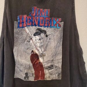 Jimi Hendrix Rockin Artwork Mens Size 2XL XXL Tank Top Black Grey Graphic